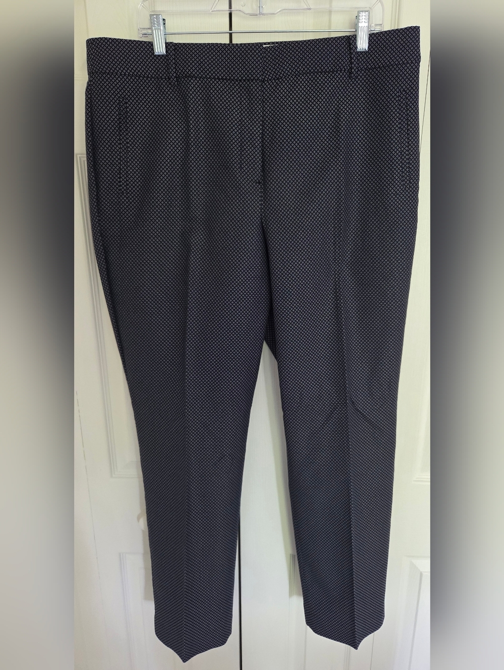 Talbots Newport Navy Dress Pants with Floral Pattern Polka Dots in White